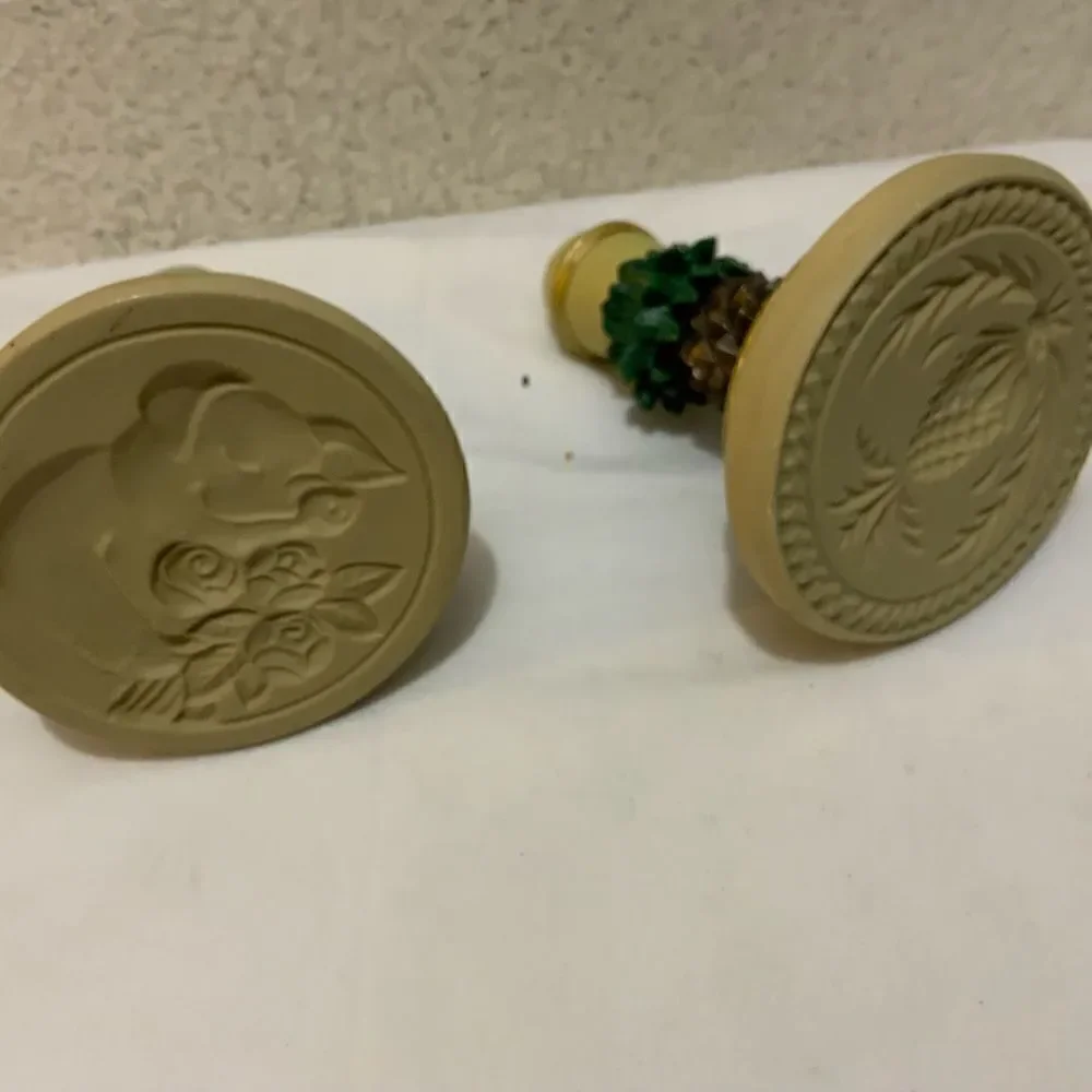 Set of 2 Brown Bag Cookie Art.  Cookie Stamp.  5” tall